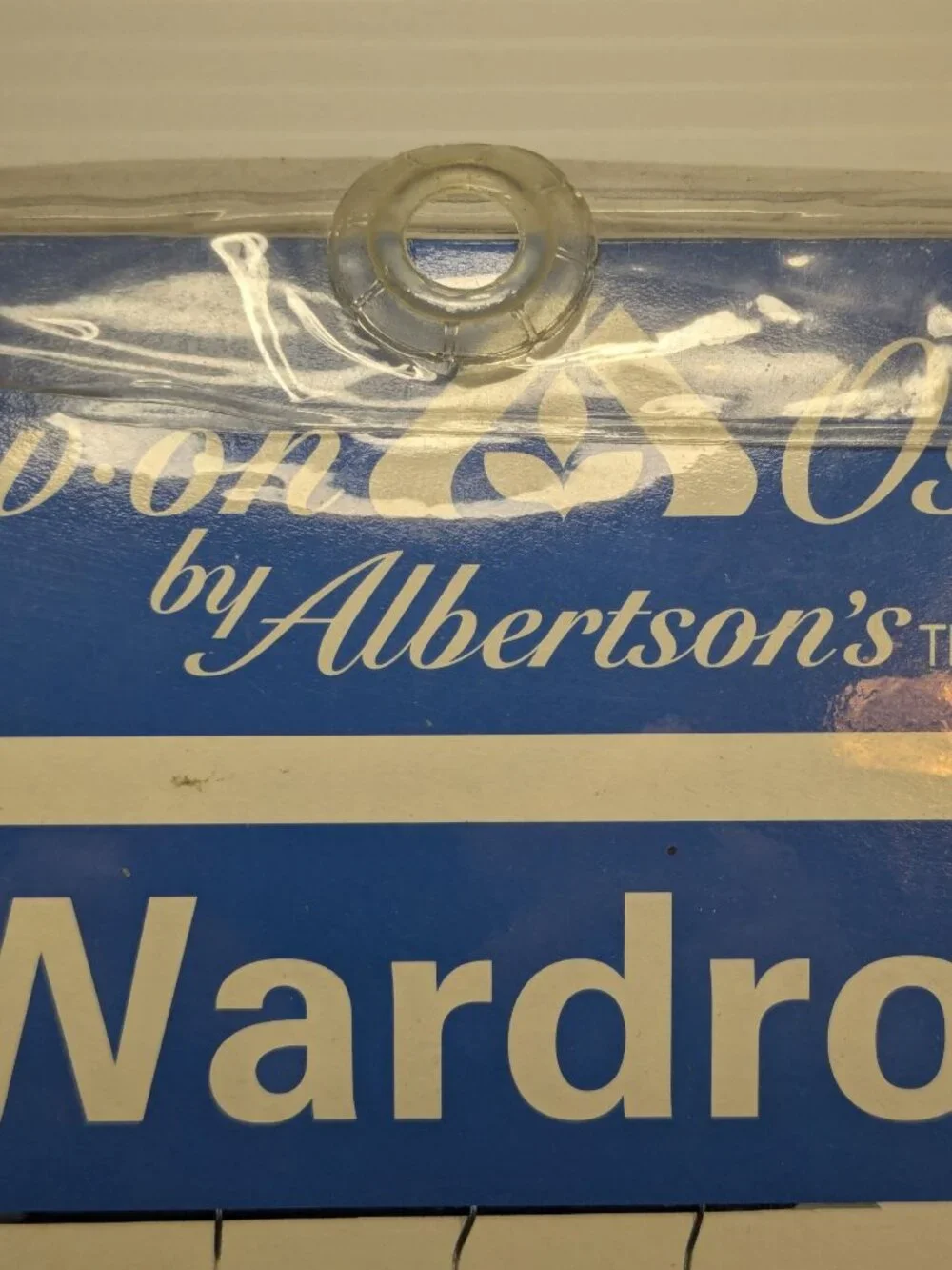Vtg. Hanging Wardrobe Blue & White Floral Zippered Front Sav-On Osco Albertsons